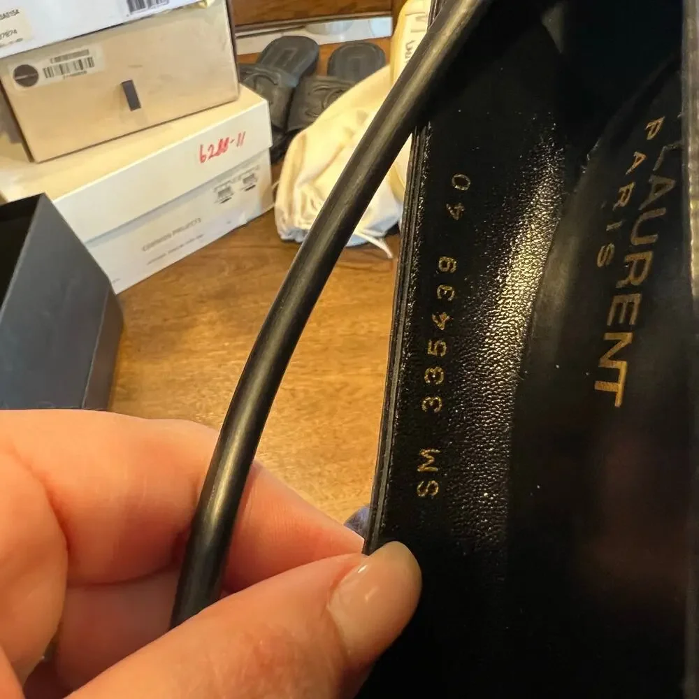 Saint Laurent YSL Yves  'Khan' black/blue SNAKESKIN shoes EU 40 US 10 - Picture 3 of 9